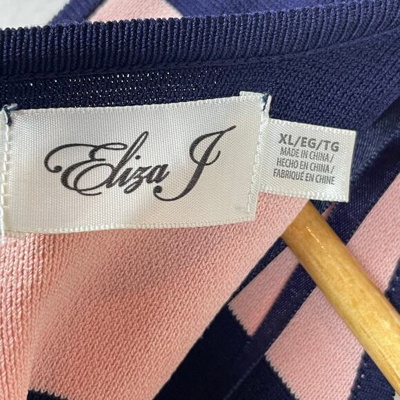 ELIZA J Striped Sleeveless Sheath Dress XL Rayon Blend Office‎ Wear - Picture 6 of 9